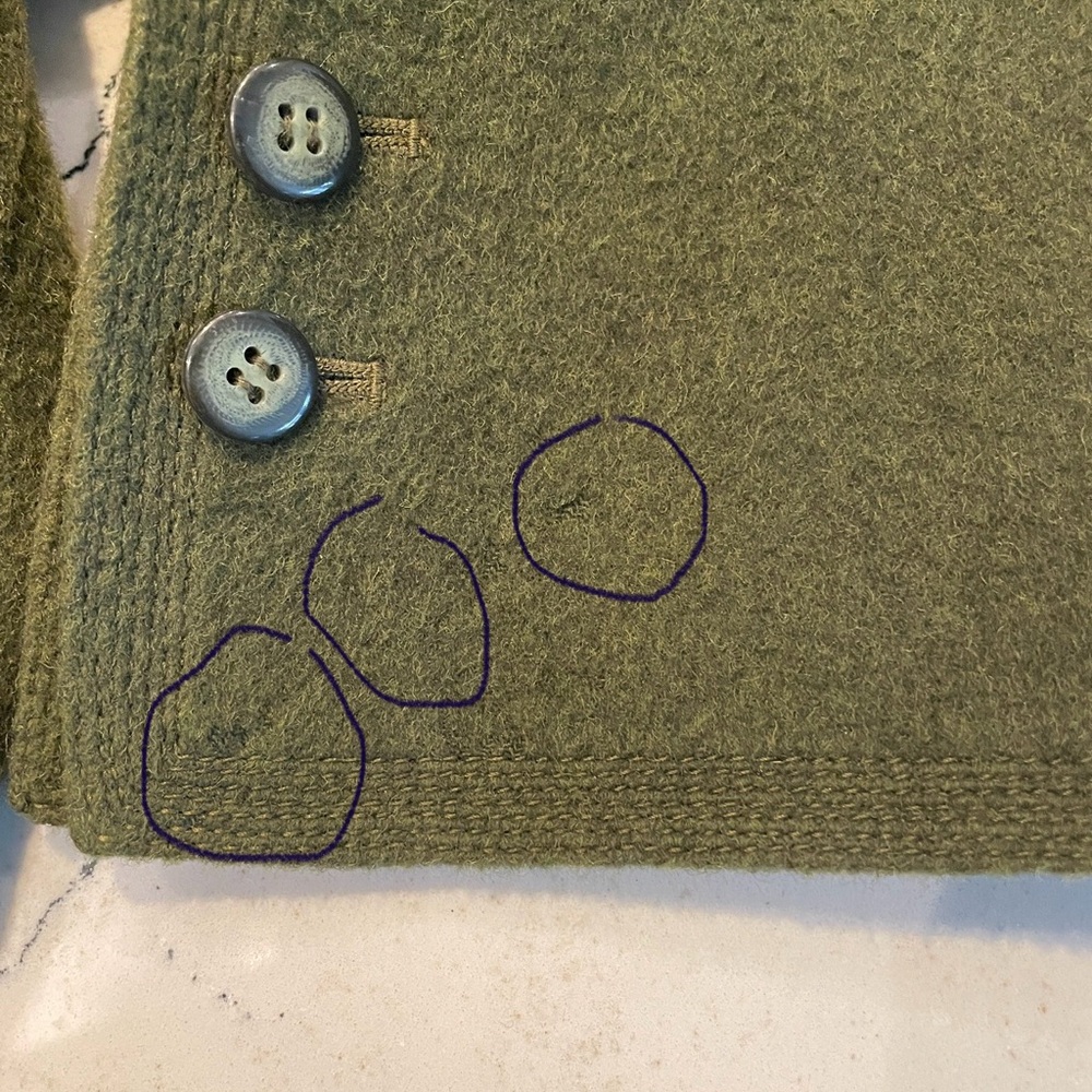 Olive Green Women's Wool Blend Button Jacket - Picture 9 of 9